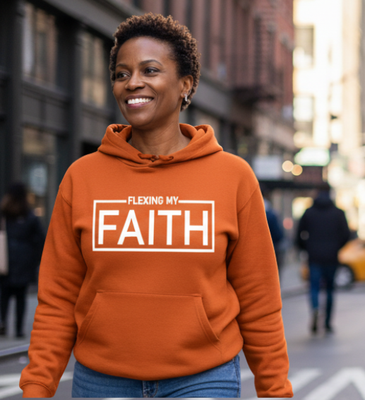 Flexing My Faith Hoodie (Orange)