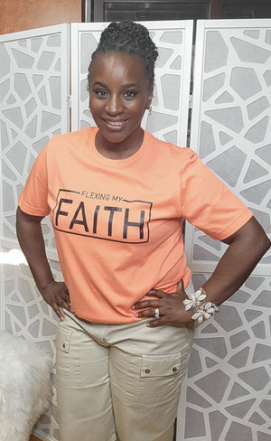 FLEXING MY FAITH TSHIRT  (CORAL)